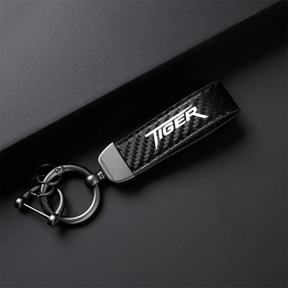 Carbon-Fiber-Style Motorcycle Keychain