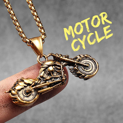 Motorcycle Series Stainless Steel Pendant Necklace – 10 Designs