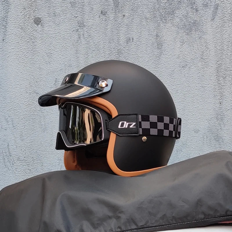 Retro 3/4 Open Face Motorcycle Helmet – DOT Certified | Unisex
