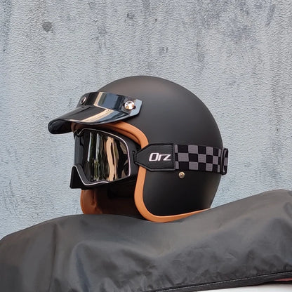 Retro 3/4 Open Face Motorcycle Helmet – DOT Certified | Unisex