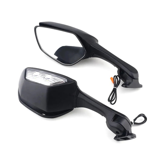 Motorcycle LED Rearview Mirrors with Integrated Turn Signal