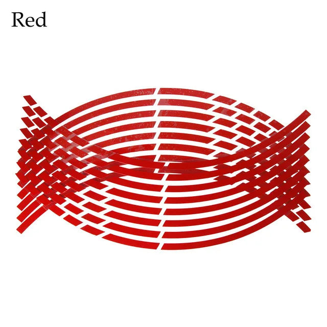 Motorcycle Wheel Rim Stripe Stickers – PVC Waterproof Decals for 17/18" Rims