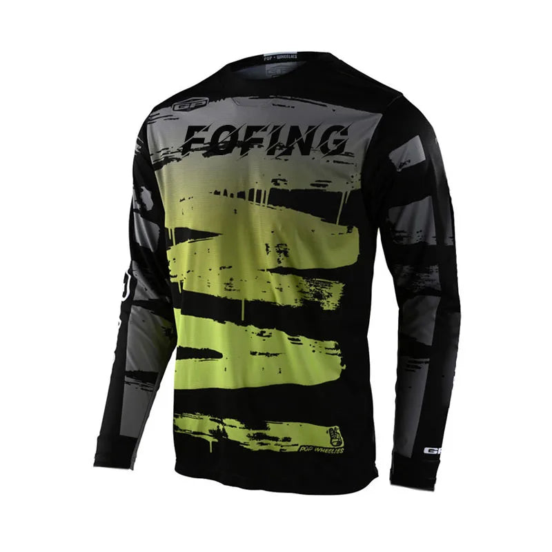 Maglia da motocross traspirante ad asciugatura rapida, maniche lunghe, unisex, da fuoristrada MX e ciclismo da gara