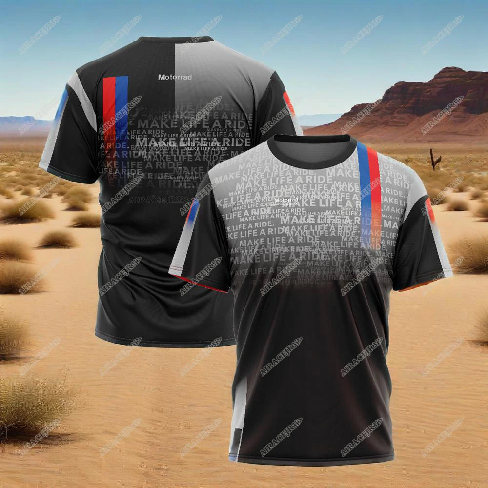 Camiseta de motociclismo para hombre – Tejido de competición de secado rápido
