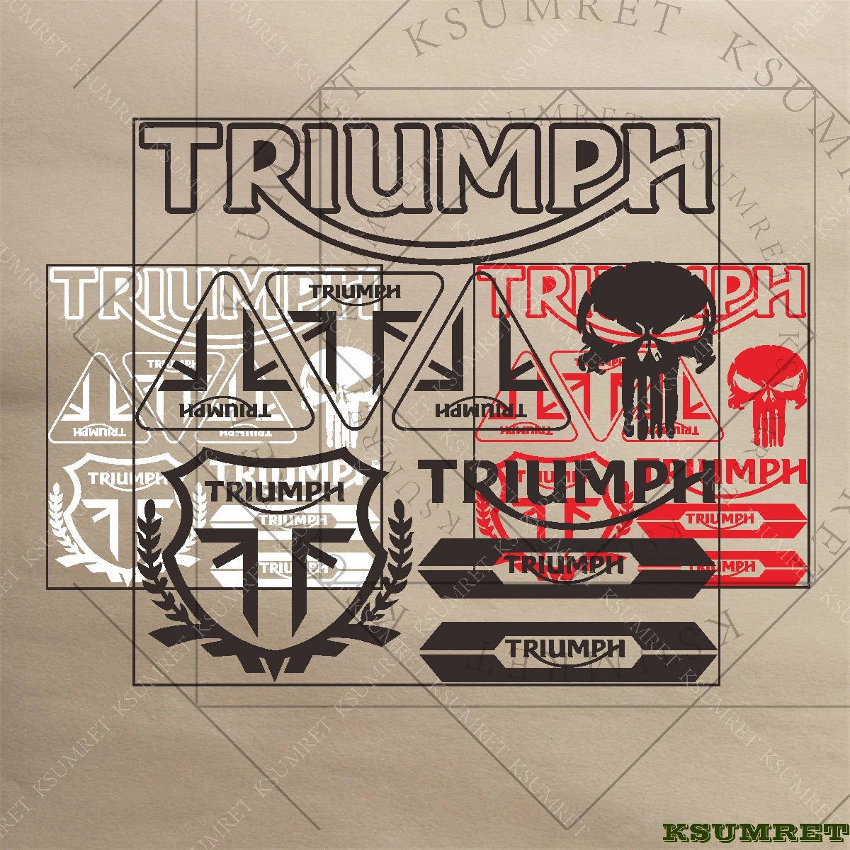 Motorcycle Decal Sticker Set – Reflective PVC Tank & Helmet Stickers