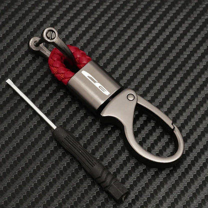CB Series Motorcycle Keychain – Zinc Alloy Braided Rope Key Ring