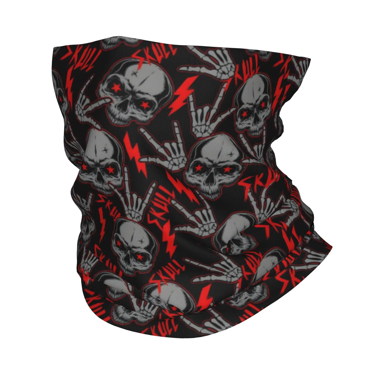 Rock & Skull Graphic Tube Bandana Neck Gaiter – Unisex Face Cover & Balaclava | 24 Designs
