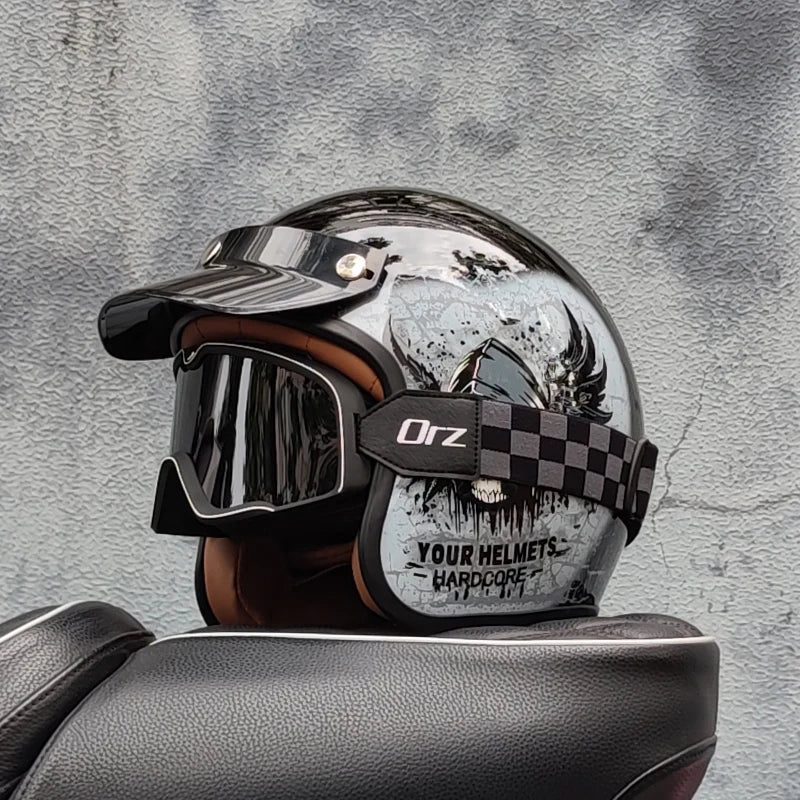 Retro 3/4 Open Face Motorcycle Helmet – DOT Certified | Unisex