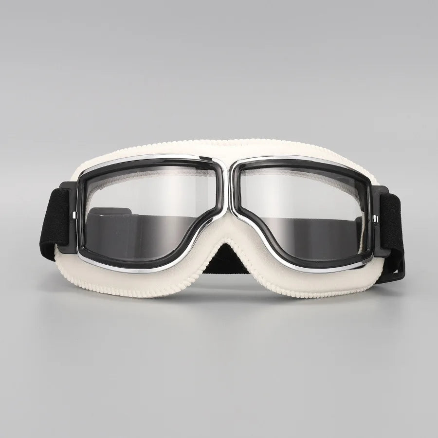 Retro Leather Motorcycle Goggles – Vintage Windproof Riding Glasses