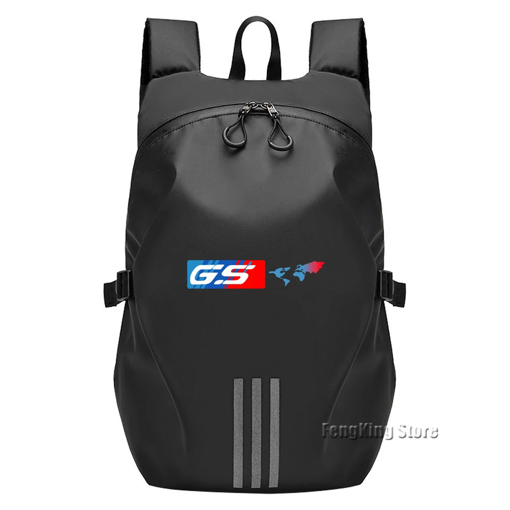 Motorcycle Helmet Backpack – Waterproof Oxford Cloth Large Capacity Rider Bag (Black)