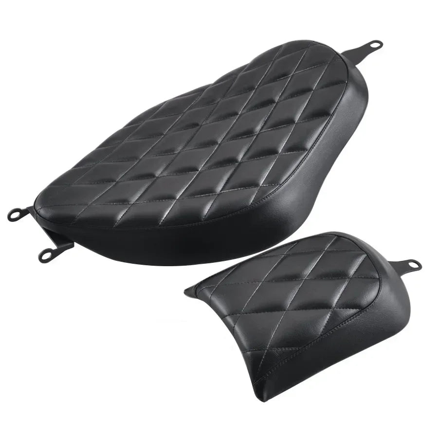 Two-Up Motorcycle Seat Set – Driver & Passenger Cushion Pillion Pad