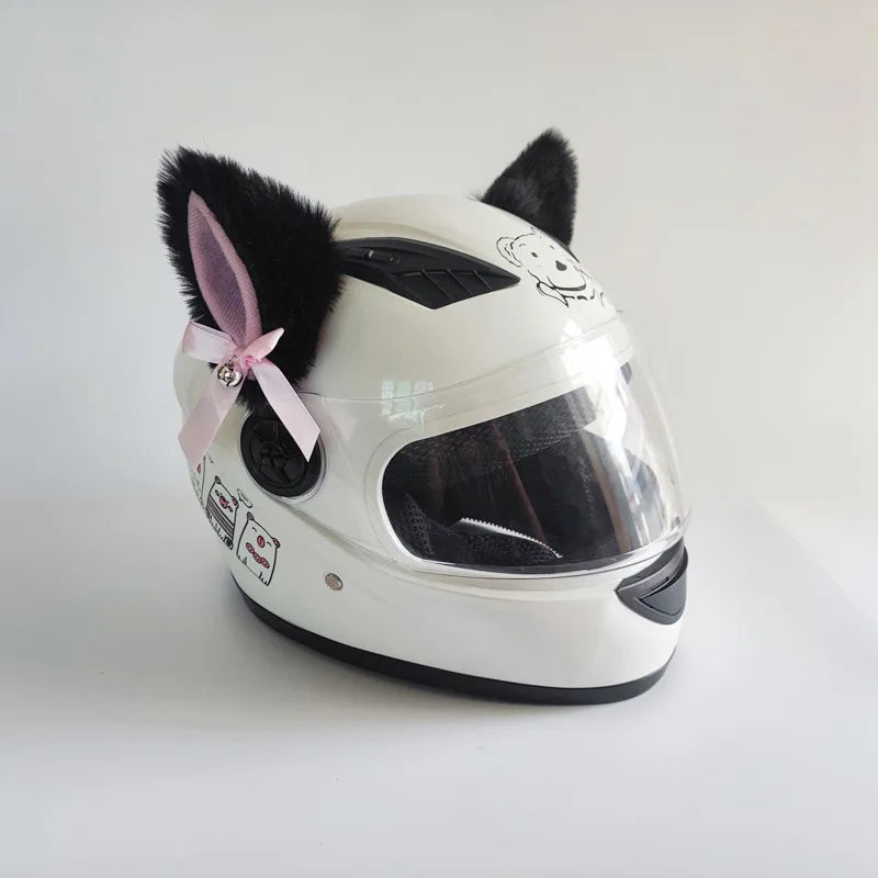 Plush Motorcycle Helmet Cat Ears
