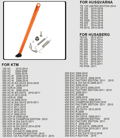 CNC Aluminum Enduro Kickstand with Spring Kit – XC / EXC / XCW | 2 Styles, 4 Colors