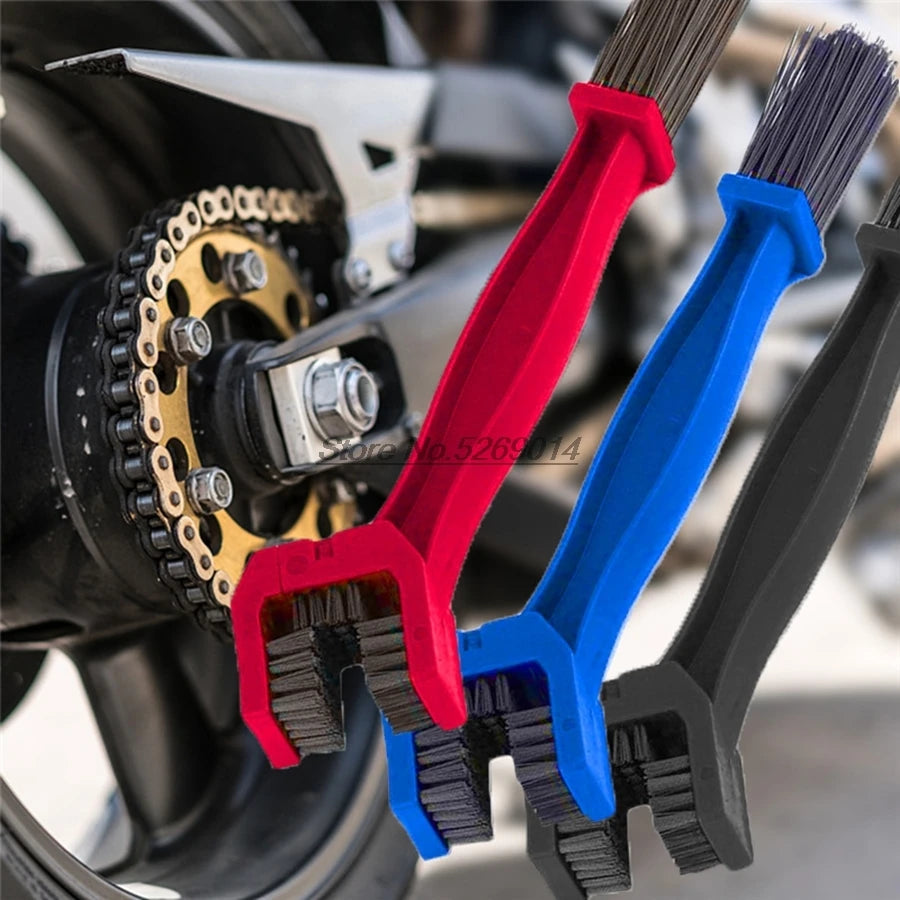 Brosse de nettoyage pour chaîne de moto – Double tête en nylon