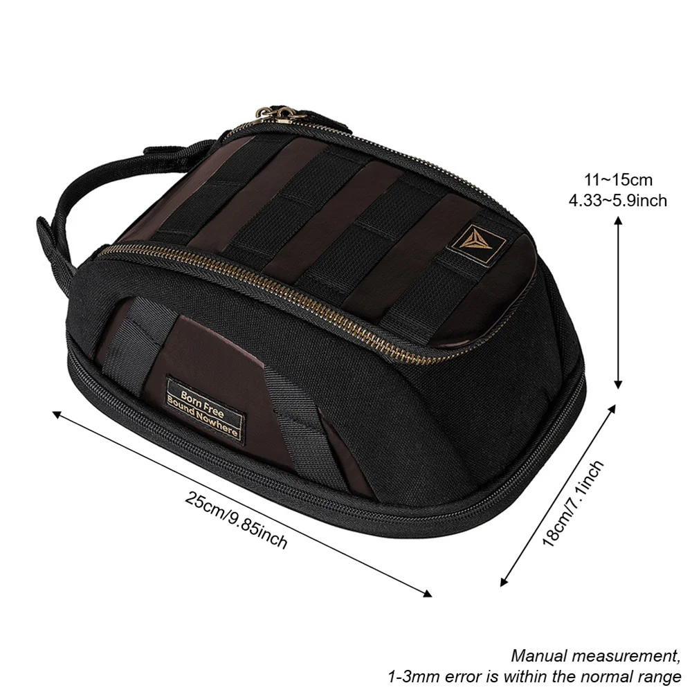Bolsa magnética para depósito de motocicleta – Bolsa retro de cuero expandible de 3L–5L