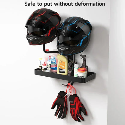 Space Aluminum Motorcycle Helmet Wall Holder – 180° Rotating Ball Display Mount