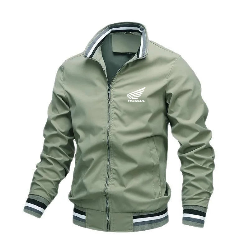 Racing Wing Stand Collar Zip Jacket – Casual Sports Coat