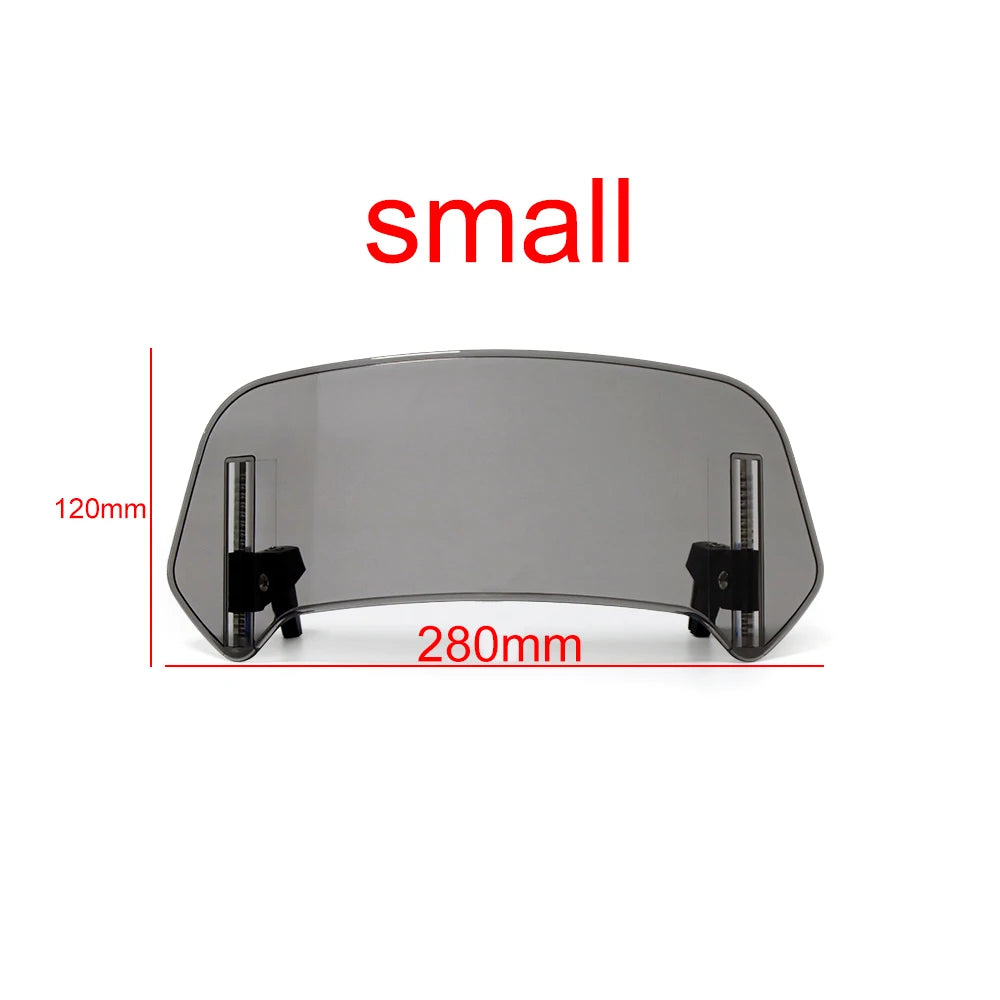Extensión universal de parabrisas para motocicleta – Deflector ajustable de montaje con abrazadera