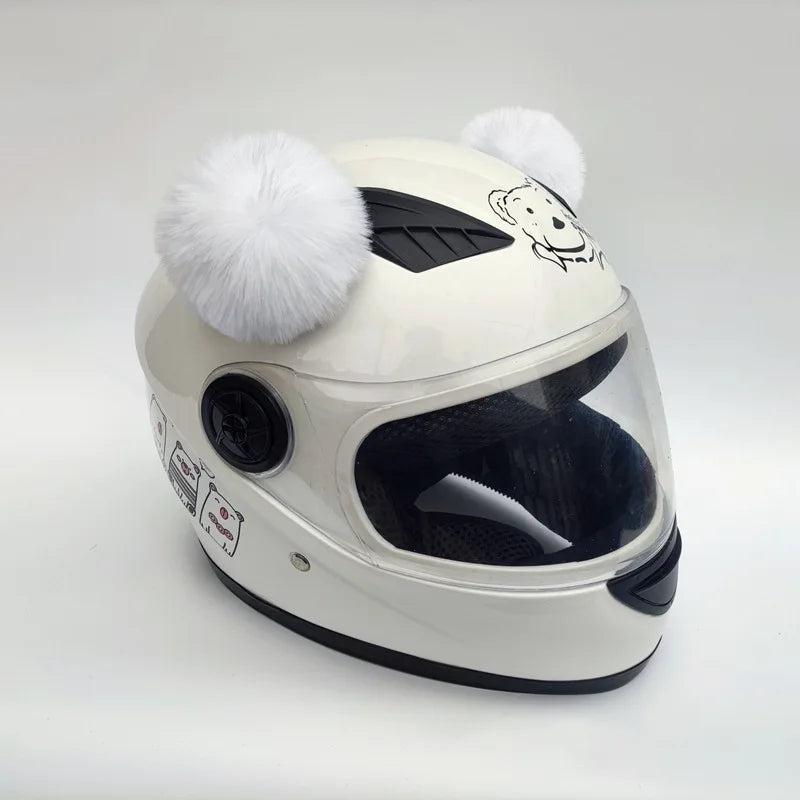 Plush Motorcycle Helmet Cat Ears