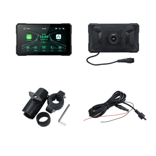 5" Wireless CarPlay & Android Auto Motorcycle GPS Display with TPMS