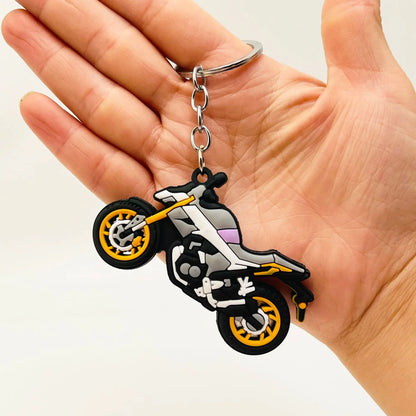 Motorcycle Keychain – Rubber Moto Pendant for Riders