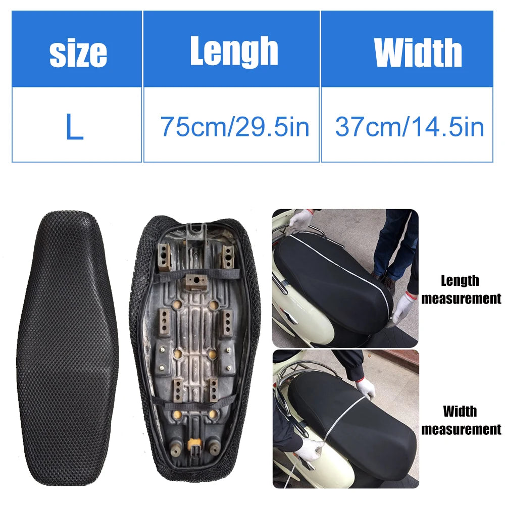 3D Mesh Motorcycle Seat Cover – Breathable Anti-Slip Cushion S-6XL