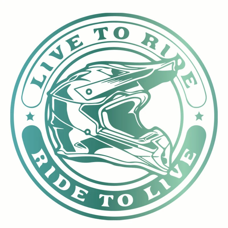 Live to Ride Motorcycle Vinyl Decal Sticker – 14.2 cm Round | 15 Finishes