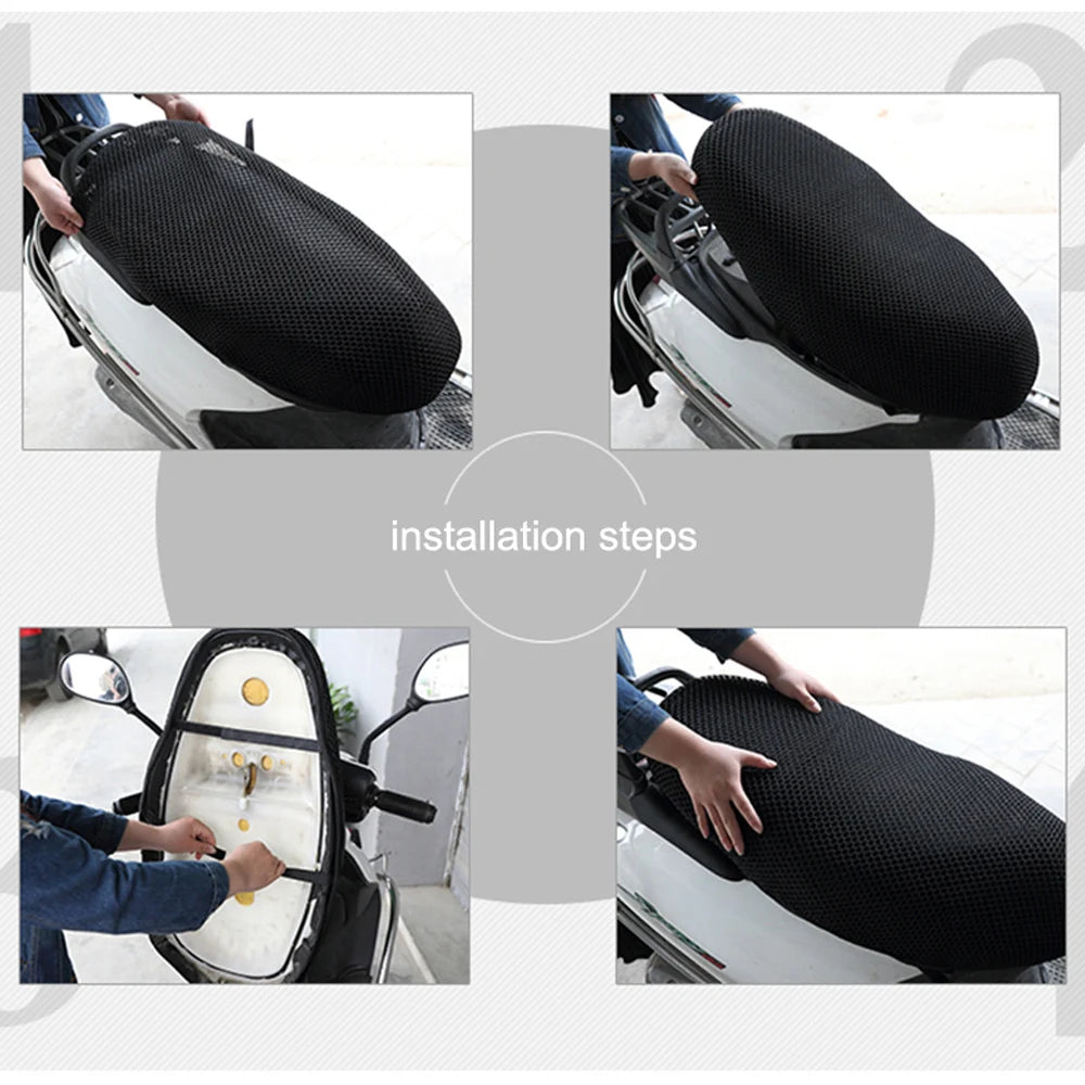 3D Mesh Motorcycle Seat Cover – Breathable Anti-Slip Cushion S-6XL