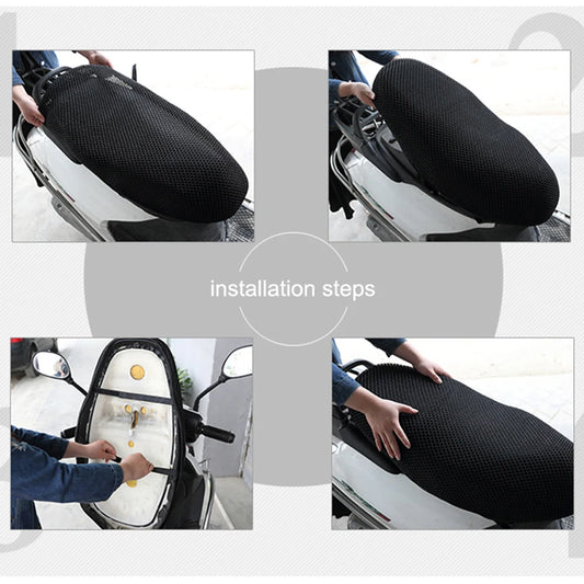 3D Mesh Motorcycle Seat Cover – Breathable Anti-Slip Cushion S-6XL