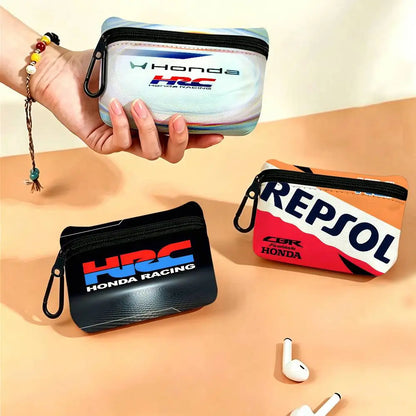 Mini Oxford Zipper Coin Purse with Carabiner – Water-Resistant Pouch