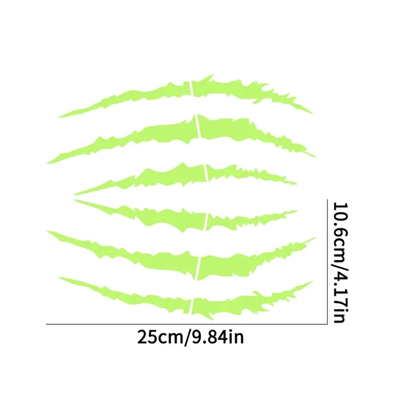 Glow-in-the-Dark Motorcycle Claw Decals – Pair