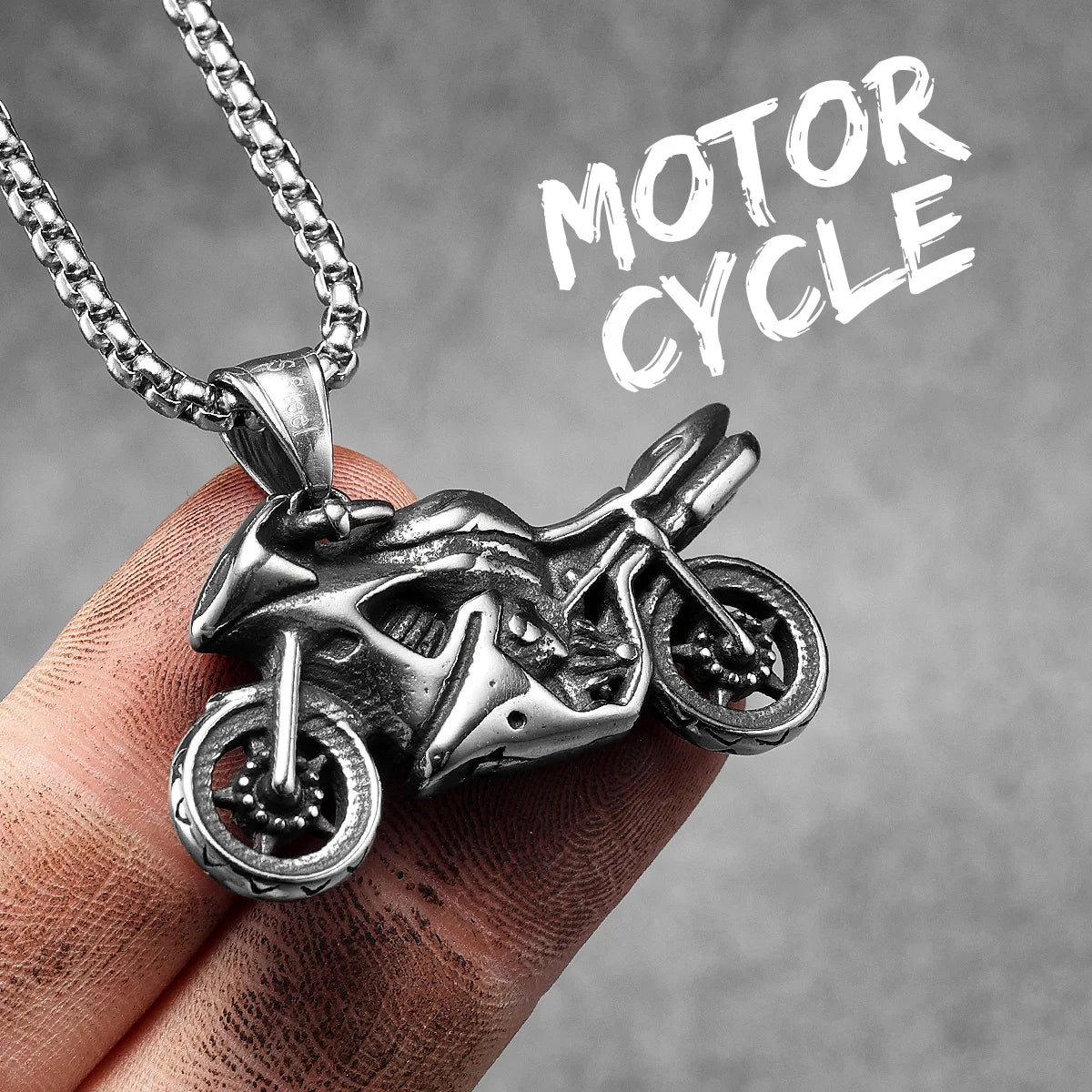 Motorcycle Series Stainless Steel Pendant Necklace – 10 Designs