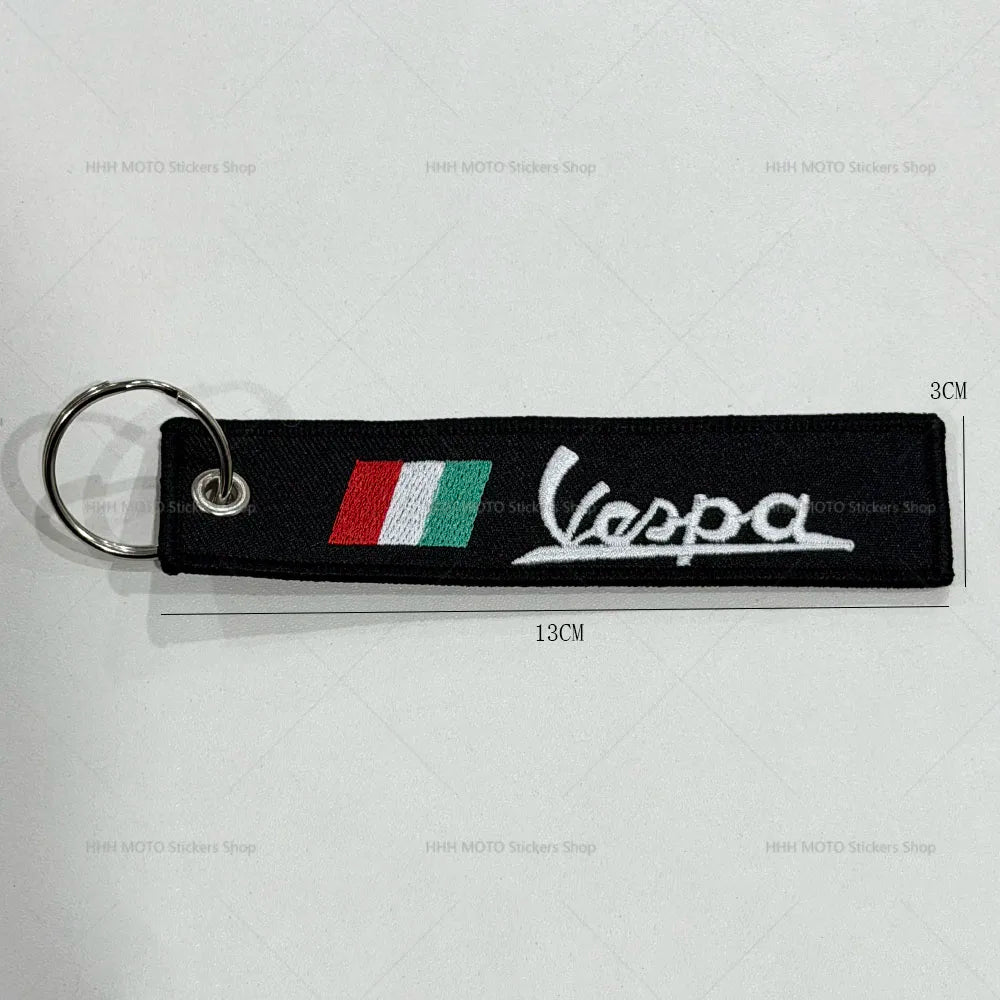 Double-Side Embroidered Motorcycle Keychain | Moto Key Strap Pendant