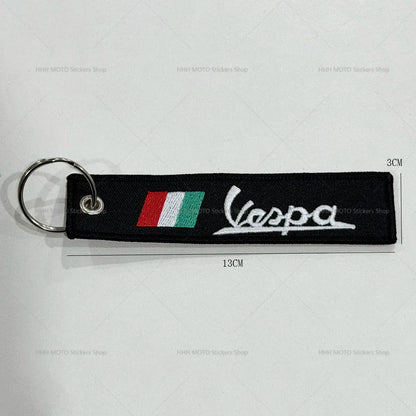 Double-Side Embroidered Motorcycle Keychain | Moto Key Strap Pendant