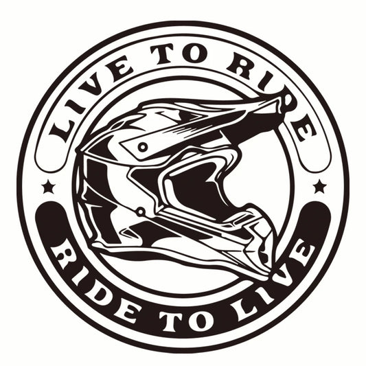 Live to Ride Motorcycle Vinyl Decal Sticker – 14.2 cm Round | 15 Finishes