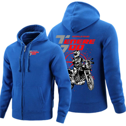 Men's Motorcycle Rider Hoodie Jacket – Spring & Autumn Zip-Up Sweatshirt