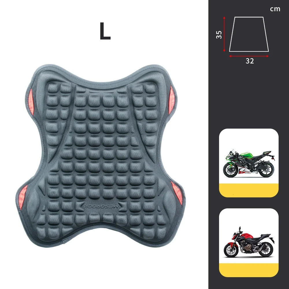 Gel Motorcycle Seat Pad – Breathable Shock-Absorbing Cushion Cover