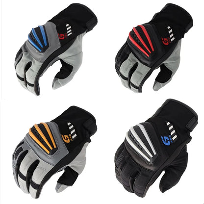 Full-Finger Motorcycle Rally Leather Gloves – Unisex, M–XXL
