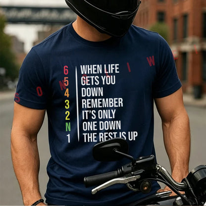 Motorcycle Gear Shift T-Shirt – Inspirational Moto Quote Tee