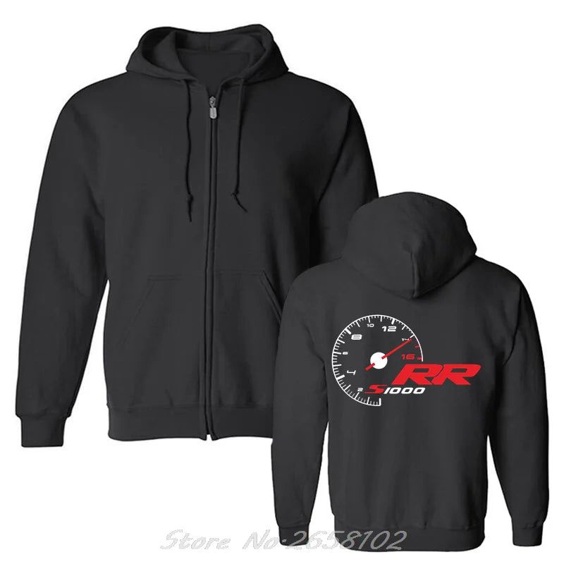 S1000RR Tachometer Graphic Hoodie – Cotton Fleece | Zip-Up or Pullover | 4 Colors