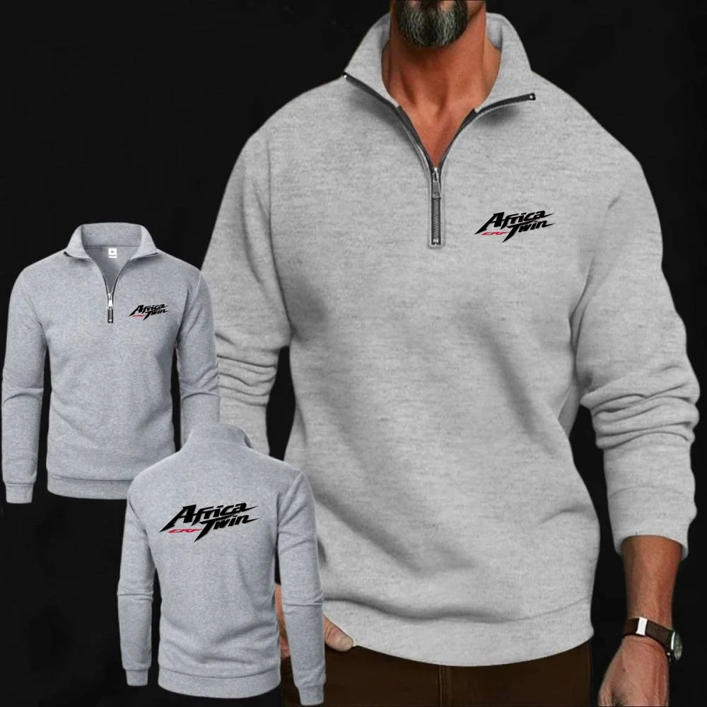 Men's Fleece Stand Collar Pullover Sweatshirt