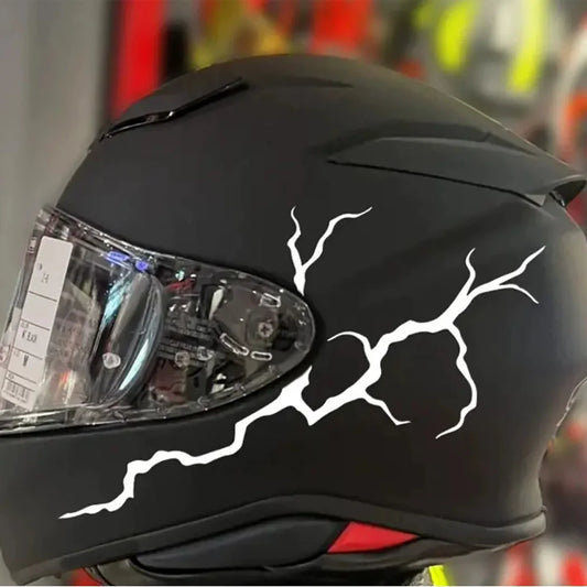 Lightning Crack Vinyl Decal Set – Reflective Motorcycle Stickers (2 pcs)