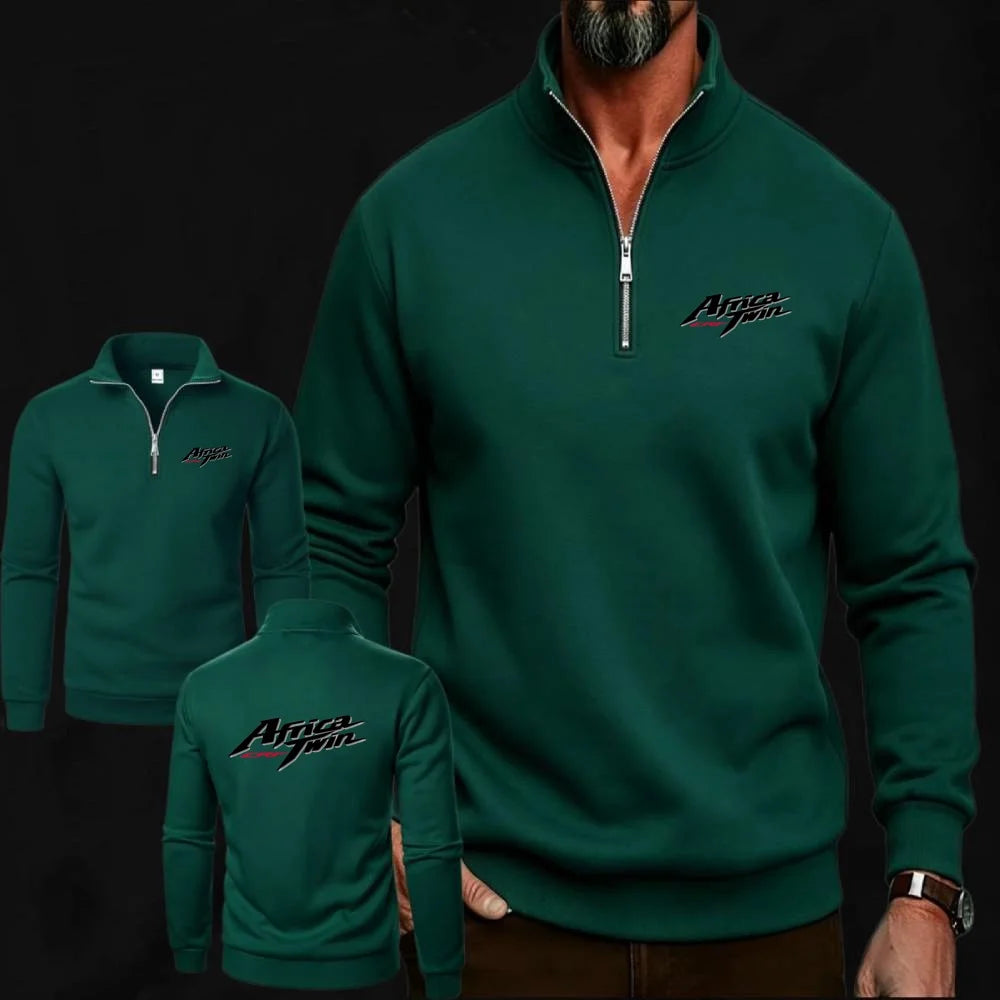 Men's Fleece Stand Collar Pullover Sweatshirt