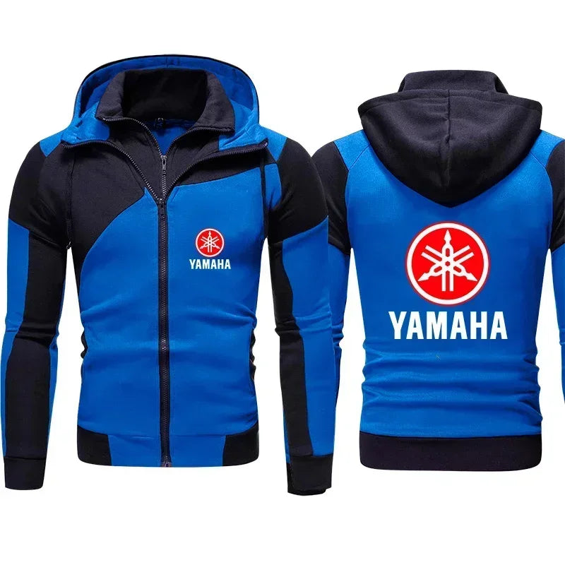 Motorcycle Racing Zip-Up Jacket | Men's Color-Block Moto Hoodie