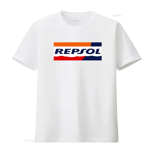 Racing Livery Graphic Print Cotton T-Shirt – Unisex Moto Fan Tee