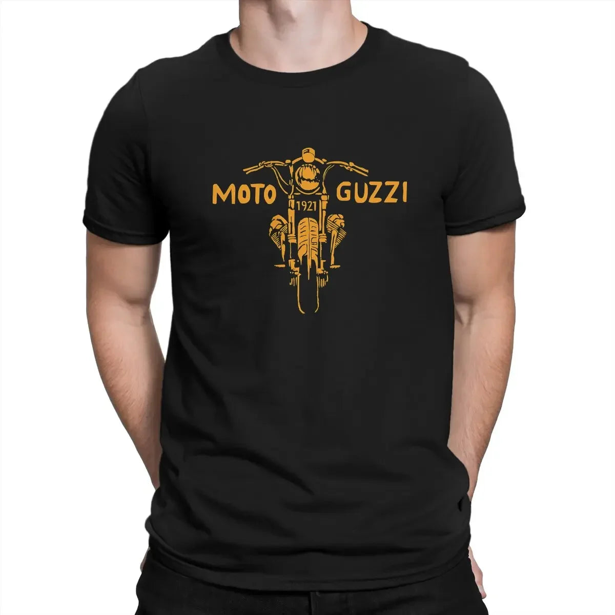 Washed Motorcycle Graphic T-Shirt – Cotton Short Sleeve Casual Tee
