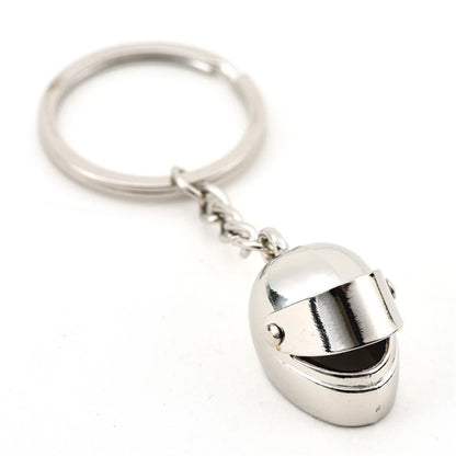 Mini Motorcycle Helmet Keychain – 3D Metal Moto Helmet Key Ring