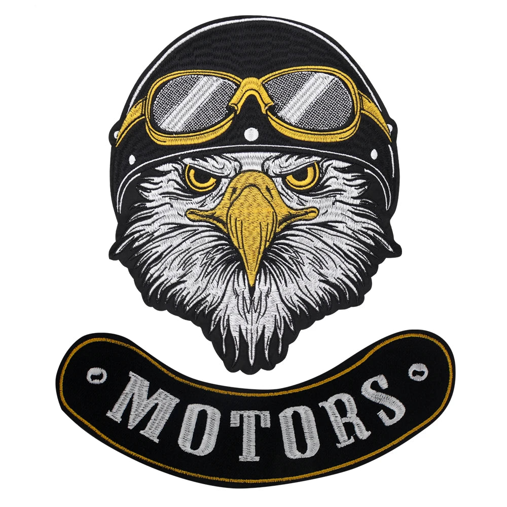 Eagle Biker Iron-On Embroidered Patch – Jacket, Vest & T-Shirt