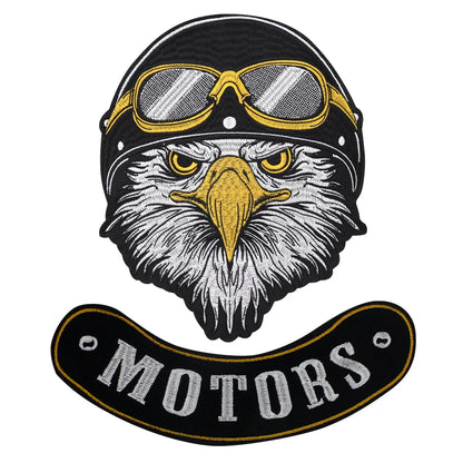Eagle Biker Iron-On Embroidered Patch – Jacket, Vest & T-Shirt