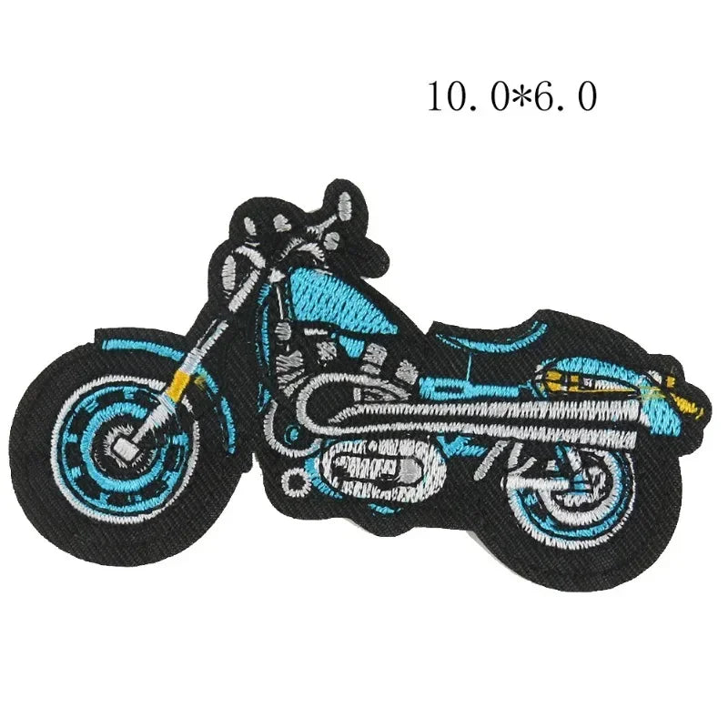 Motorcycle Punk Embroidered Patch – Cartoon Biker Clothing Accessory